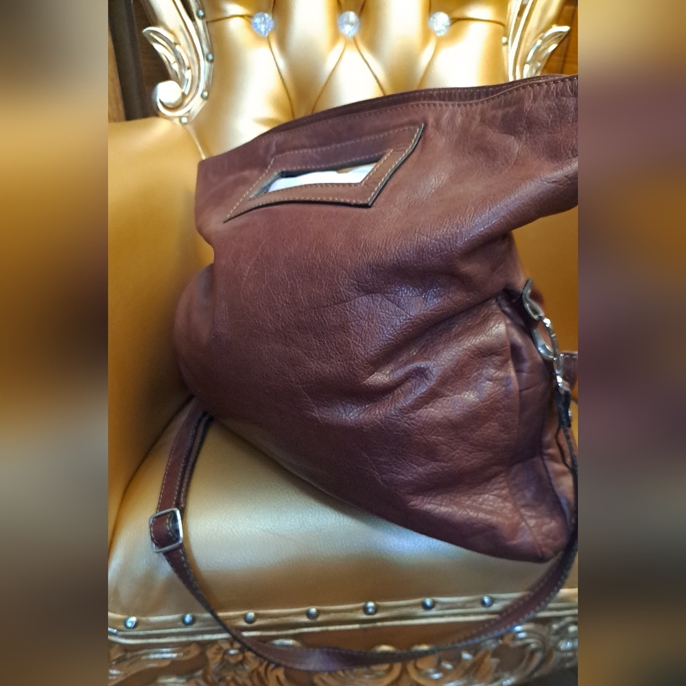 I Medici By Firenze Soft Brown Large Leather Women's HandBag, Shoulder Bag. - Picture 2 of 9